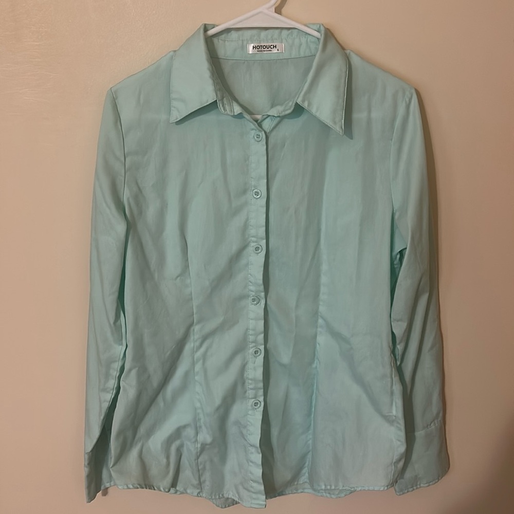 Hotouch seafoam green Button Down Shirt Size S